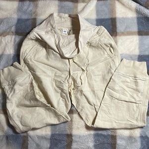 GAP maternity Cream Canvas Joggers
